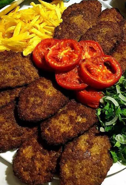 کوکو سیب‌زمینی با بادمجون کبابی